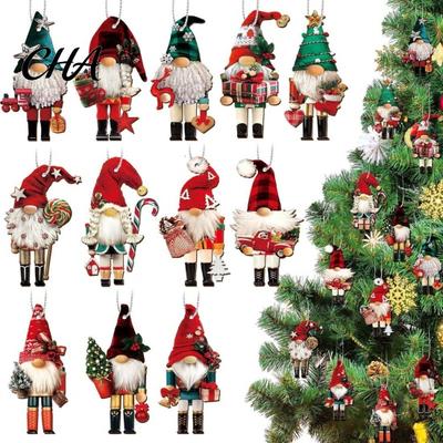 Weihnachtsstimmung Hängende Requisiten 12/24/36 Stück Holz Nussknacker Wichtel Schmuckset für Baum, Retro Dekorative Figuren Heimdekorationen Party