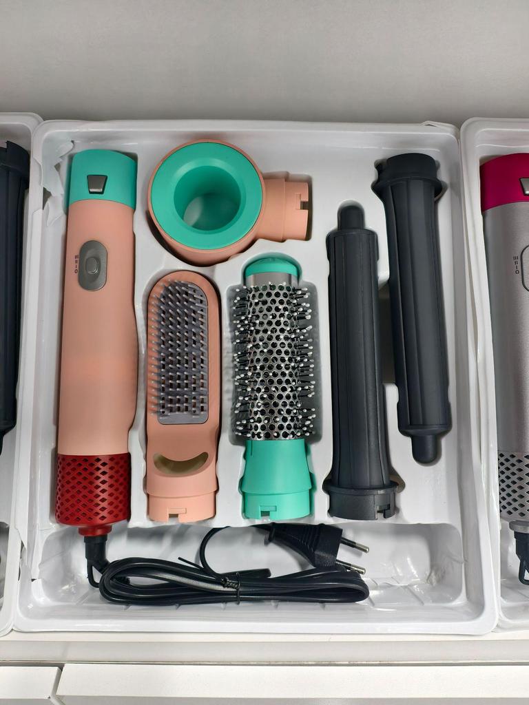 5-in-1 Rotating Hot Air Brush & Curling Iron - Multi-functional, No-Damage Big Wave Hair Dryer