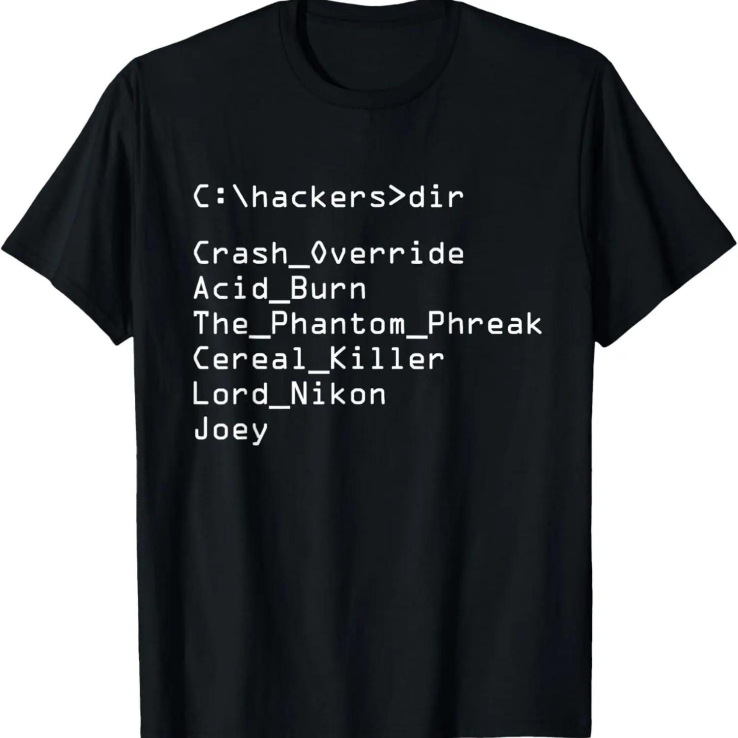 

Hackers Movie - C- Cast of Characters T-Shirt S