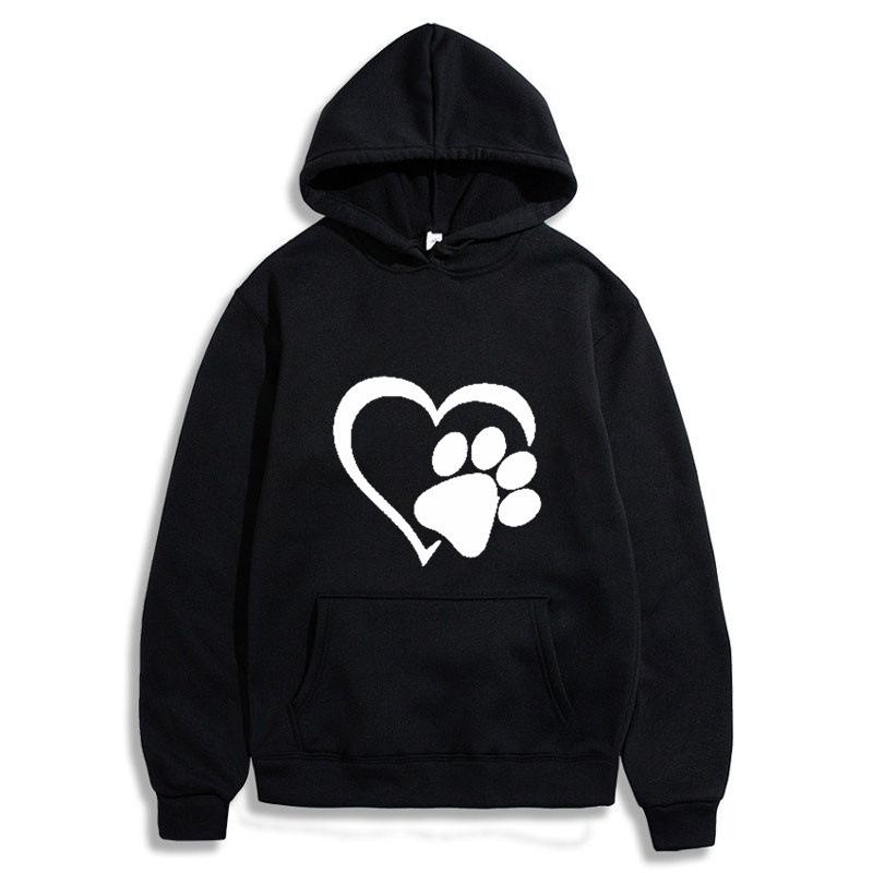 2025 spring and autumn men's black cat claw love couple shirt hooded sweater direct supply one piece hair