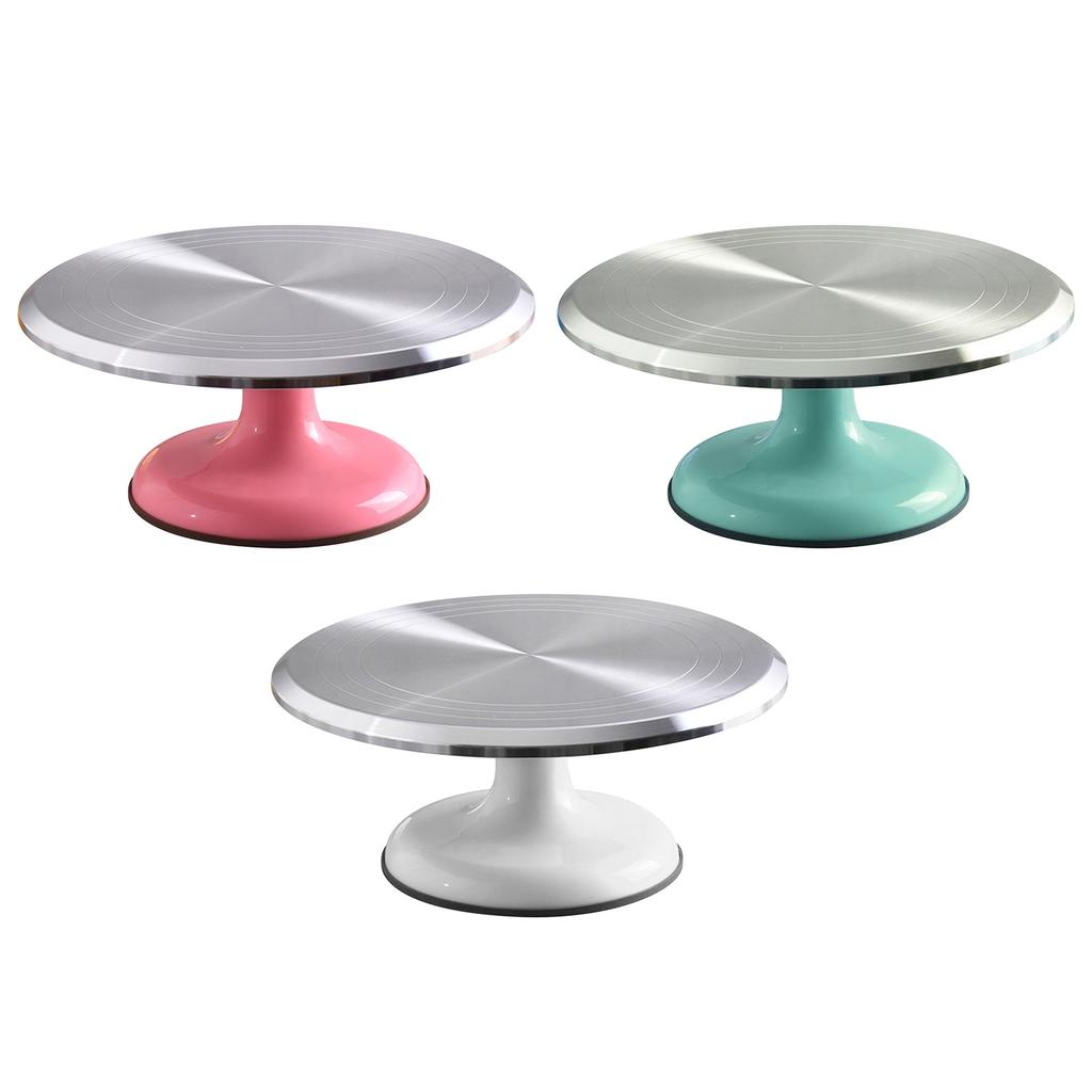 Cake Turntable Revolving Cake Stand Rounded Edges Silent Bearing Aluminum Alloy Stable for Cake Decorating Supplies