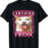 Zertifizierter Freak Iss Zement Verfluchte Katze Lustige Katzen Meme T-Shirt