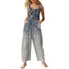 Women's Casual Jumpsuit Sleeveless Fashion Retro Printed Jumpsuit