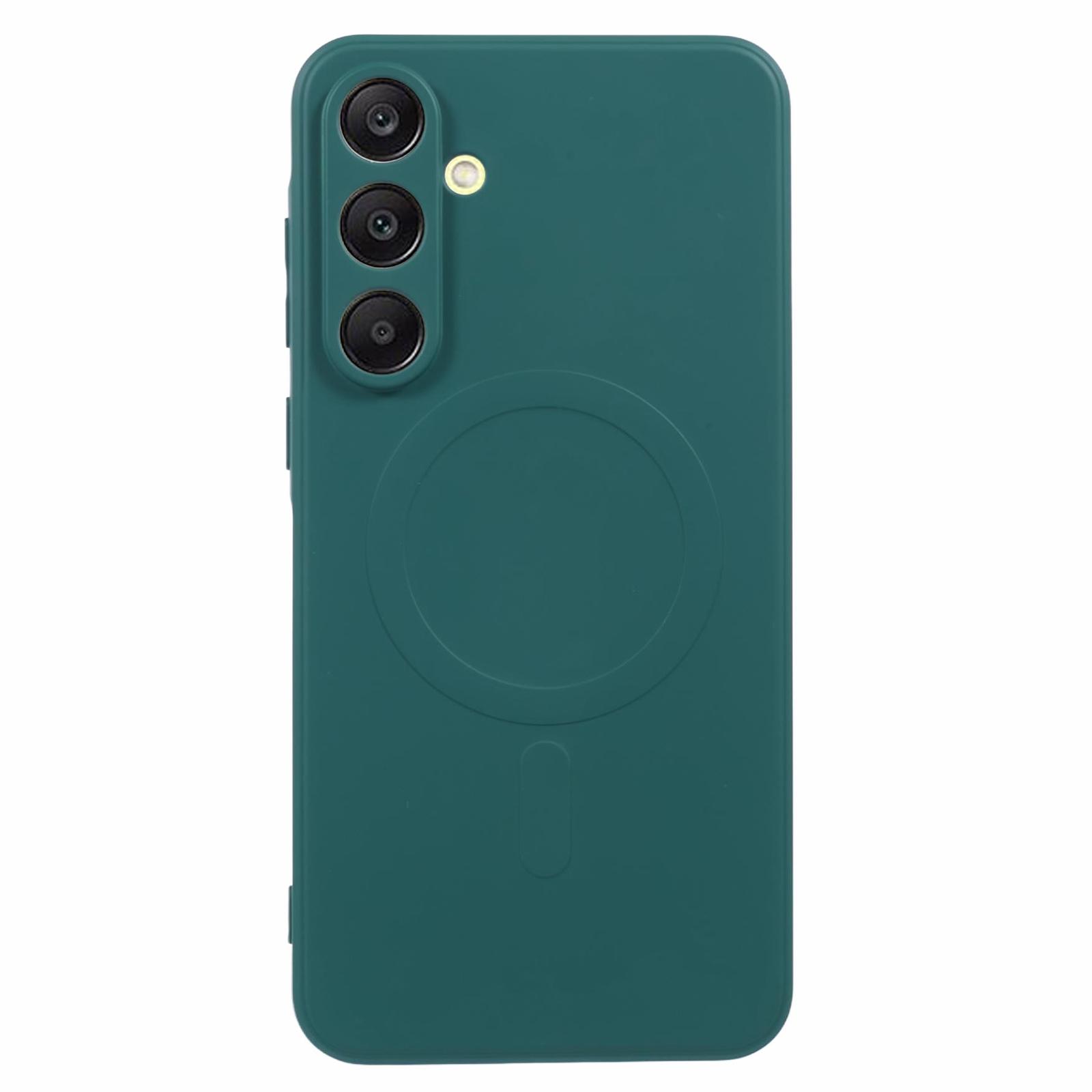 

For Samsung Galaxy A35 5G Case Shockproof TPU Phone Cover Compatible with MagSafe Dark Green