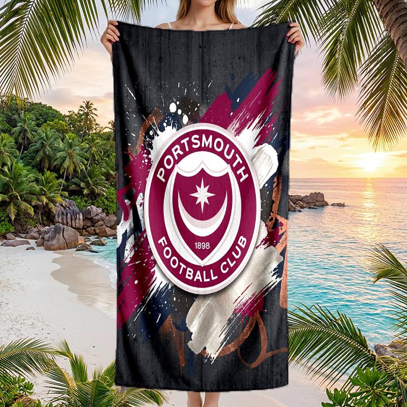Stampa Portsmouth FC Asciugamano da Spiaggia Quick Dry Microfibra Assorbente Portatile da Viaggio Asciugamano per Nuoto