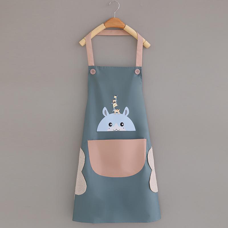 Korean Style Waterproof Unisex Kitchen Apron - Fashionable, Oil & Stain-Resistant with Hand Wiping Feature