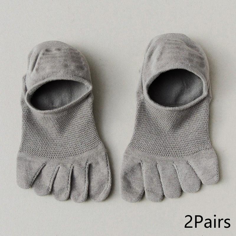 Men's Summer Non-Slip Boat Socks Invisible Cotton Five-Finger Toe Socks Split-Toed Breathable