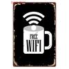 Vintage No Smoking Metal Plaque Free Wifi Tin Sign Public Bar Smoking Area Outdoor Decor Wall Decor WY