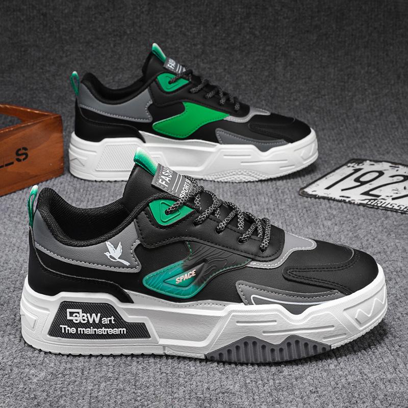 Пара мужских туфель на толстой подошве модный дизайн для спорта и отдыха путешествий 39 чёрный 2364₽