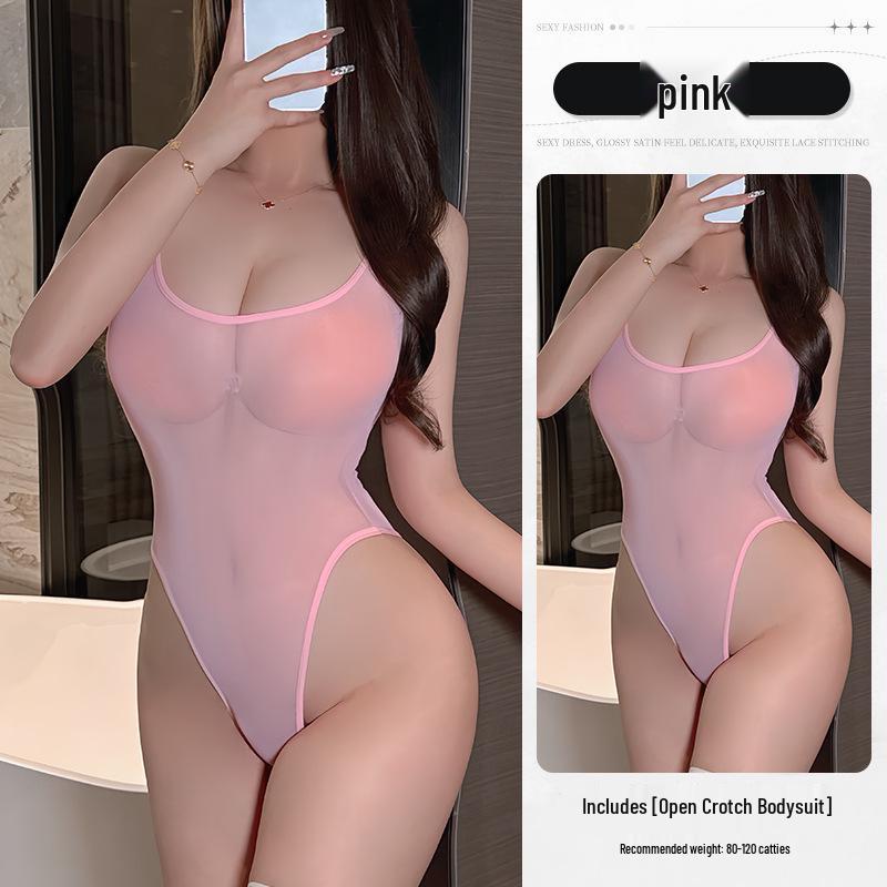 Sexy Goddess Transparent High Cut Fishnet Bodysuit - Open Crotch, Sleeveless, Perfect for Couples