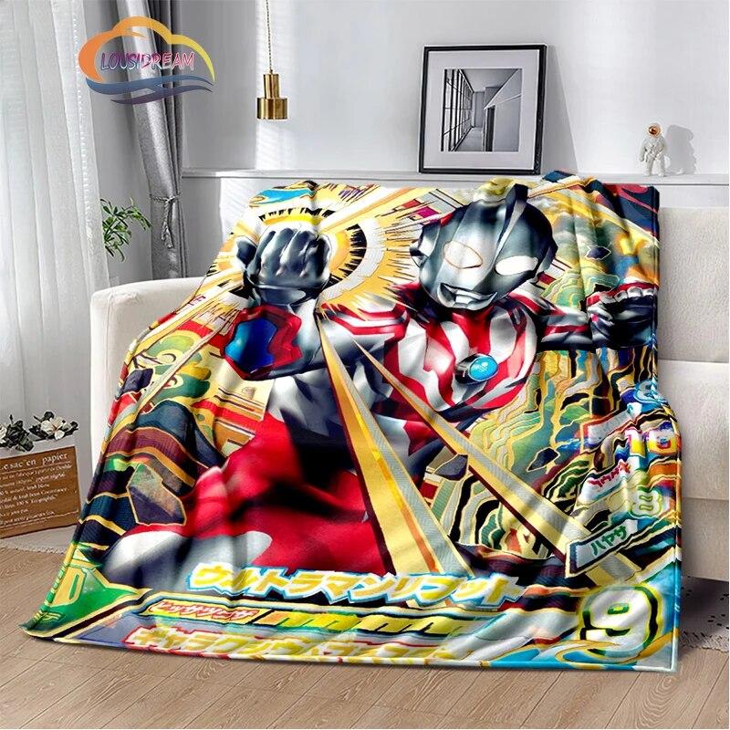 Ultra Heroes Zeta Hero's Path  Wool Blanket Jindian Animation Character Ultraman  Fashion  Portable Flannel Warm Camping