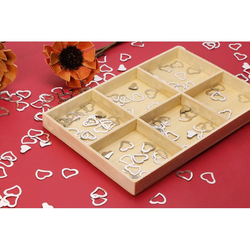 ONLYKXY 1200Pcs Love Heart Shaped Confetti, Table Wedding Decoration, Glitter Confetti for Wedding Party (Silver)
