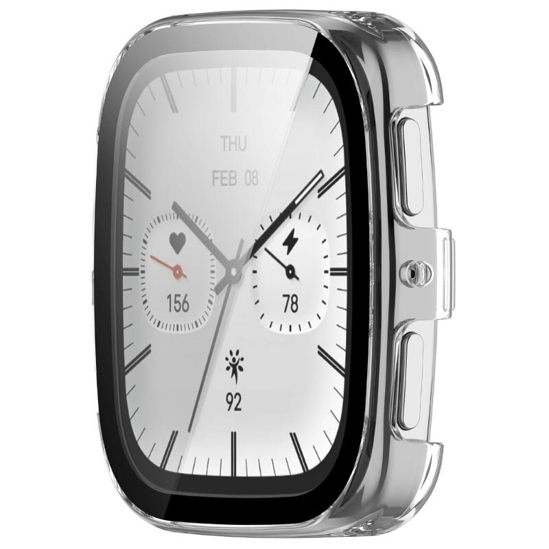 Smartwatch Cover Shell Case with Tempered Glass Film for Active 2 Square Screen Protector Film Cover Scratchproof Case