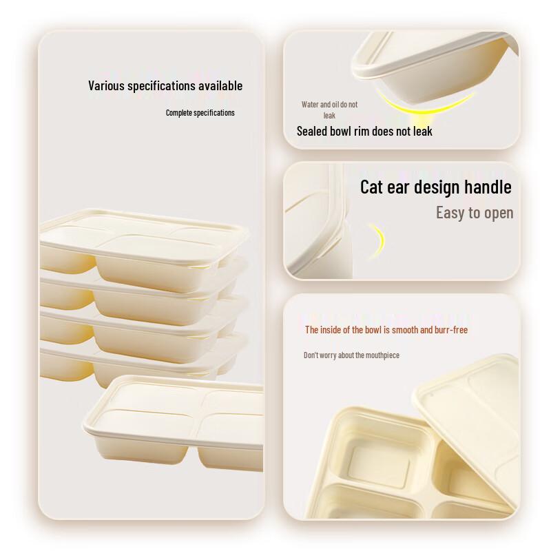XinYi 4-Compartment Biodegradable Takeout Meal Boxes