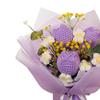 Artificial Flowers Fake Flowers with Eucalyptus Gift Knitted Flowers Crochet Flower Bouquet for Party Shelf Wedding Anniversary