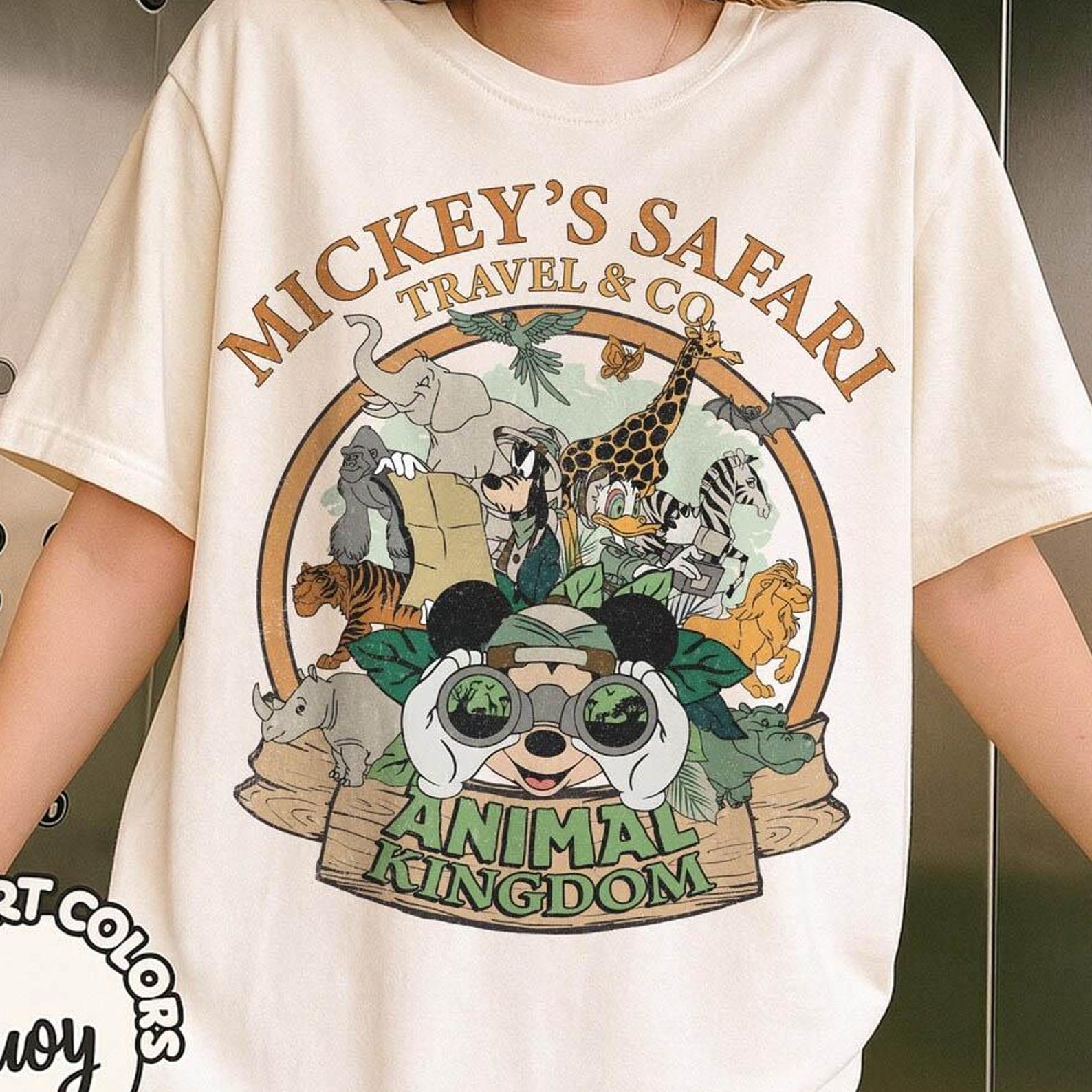 Vintage Mickey s Safari Animal Kingdom Shirt, Disney Comfort Colors Travel Tee, Retro Jungle Mickey Wildlife T-Shirt, Disney Trip 2026 Shirt L
