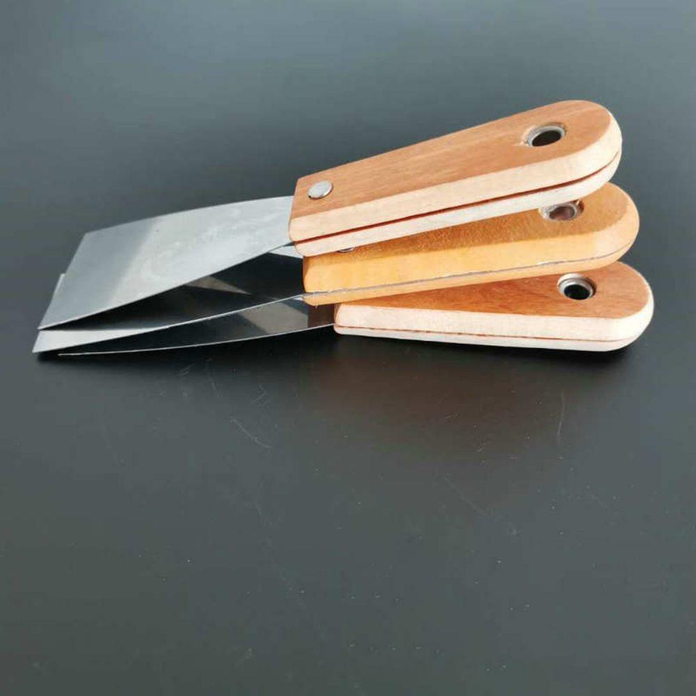 Stainless Steel Cleaning Scraper Wood Handle Surfaces Paint Tools Lay Plaster Materials Non-slip Handle Cleaning Trowel