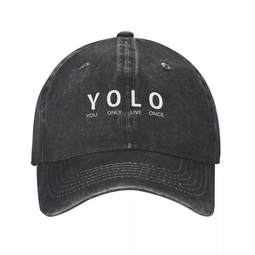YOLO (You Only Live Once) White Simple Baseball Cap luxury caps Kids Hat Golf Wear Unisexs Womens