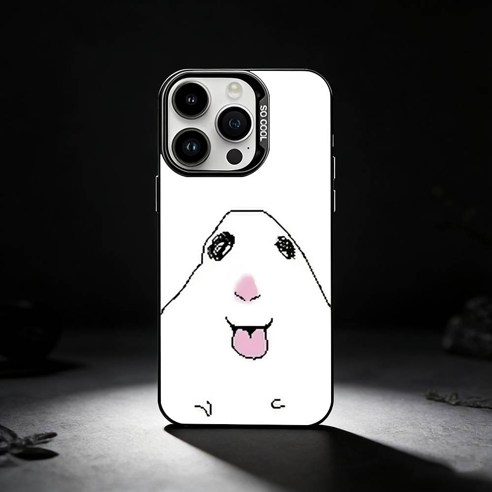 goofy hamster Phone Case For iPhone 17,16,15,14,13,12,11 Plus,Pro Max,XS,Colored silver phone case