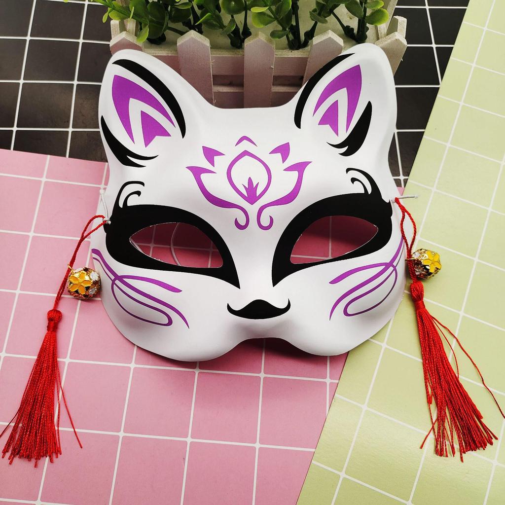 Japanese Style Fox Mask - Half-Face Anime Cosplay for Women