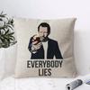 Dr H-House Cushion Cover Breathable Linen Pillow Cover Skin-Friendly Home Decor Pillowcase With Hidden Zipper