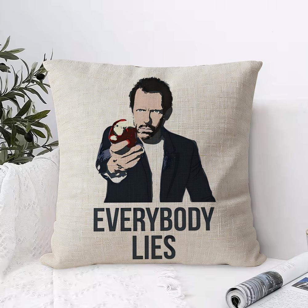 Dr H-House Cushion Cover Breathable Linen Pillow Cover Skin-Friendly Home Decor Pillowcase With Hidden Zipper