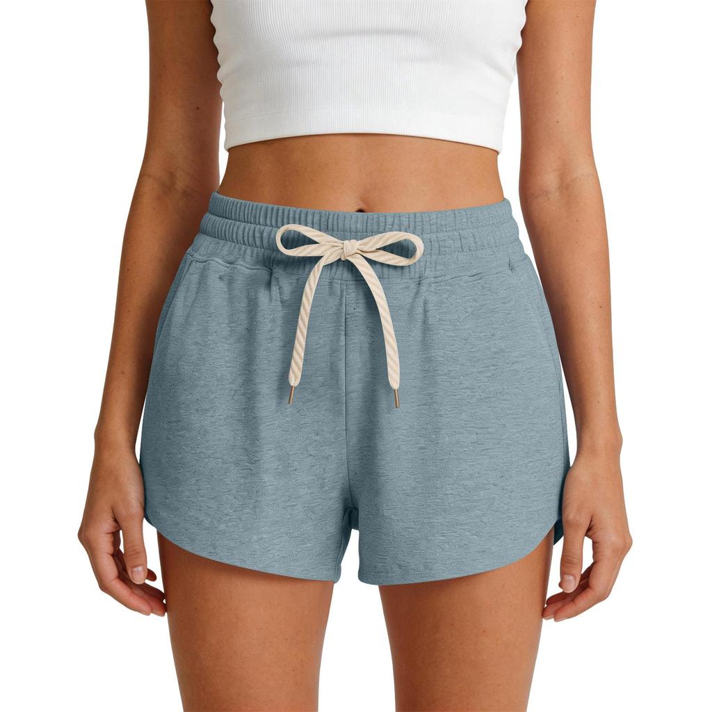 Women's Casual High Waist Drawstring Shorts with Pockets Lightweight Soft Fabric Comfortable Fit Elastic Waistband