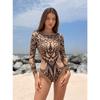 Europe and America New One-piece Swimsuit Women's Quick-drying Swimsuit Long-sleeved Wisdom