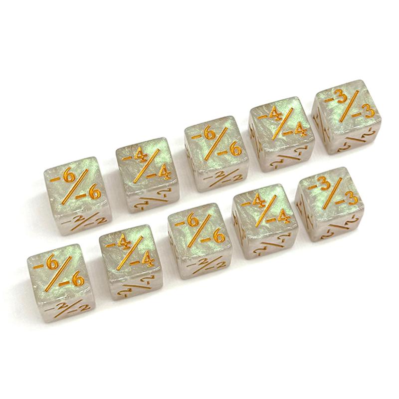 10 szt. 16 mm 6-stronne kości liczniki +1-1 kości liczące do gry Magic The Gathering tokeny karty lojalnościowe akcesoria zabawka dla dzieci