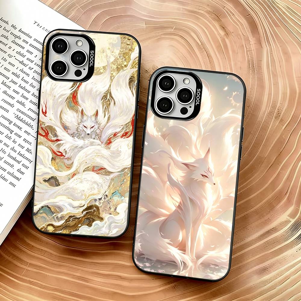 Fairy Fox Phone Case For iPhone 17,16,15,14,13,12,11 Plus,Pro Max,XS,Colorful Silver Black Cover