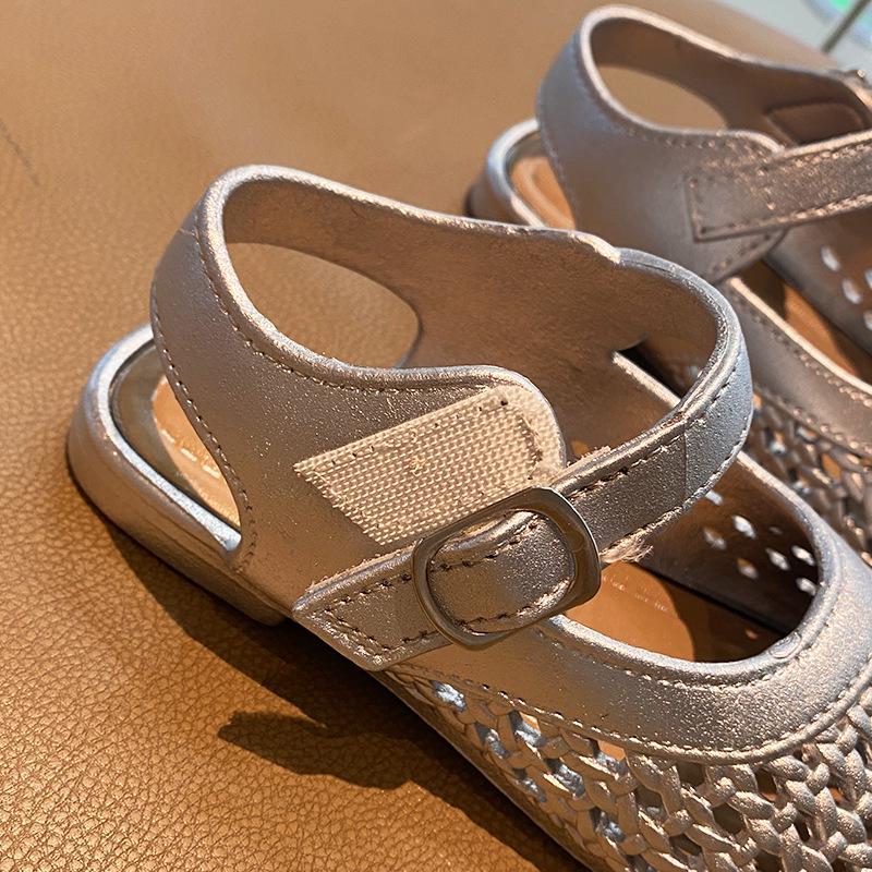 2026 Summer Girls' Princess Closed-Toe Woven Sandals for Babies
