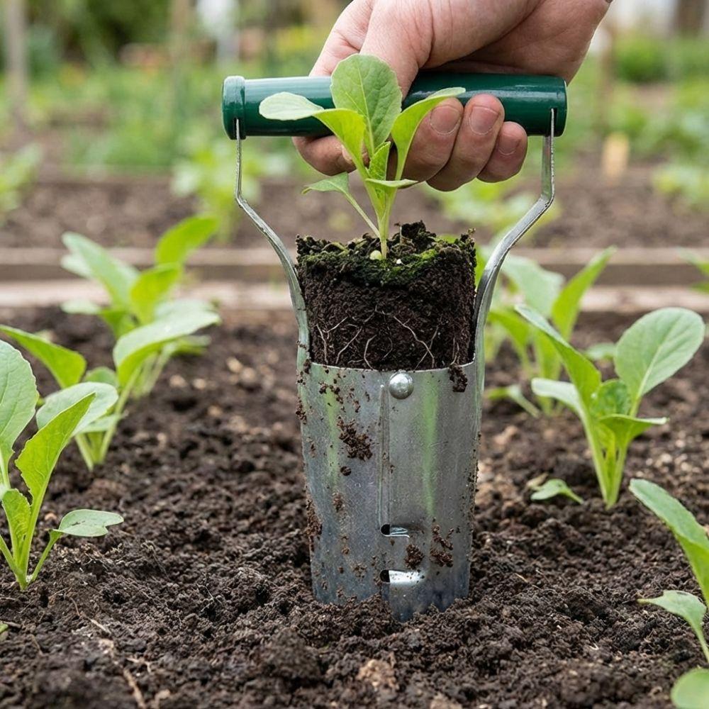 Handheld Seedling Transplanting Cylinder Plastic Handle Hole Punch Digger Planting Machine Efficient Vegetable Planter