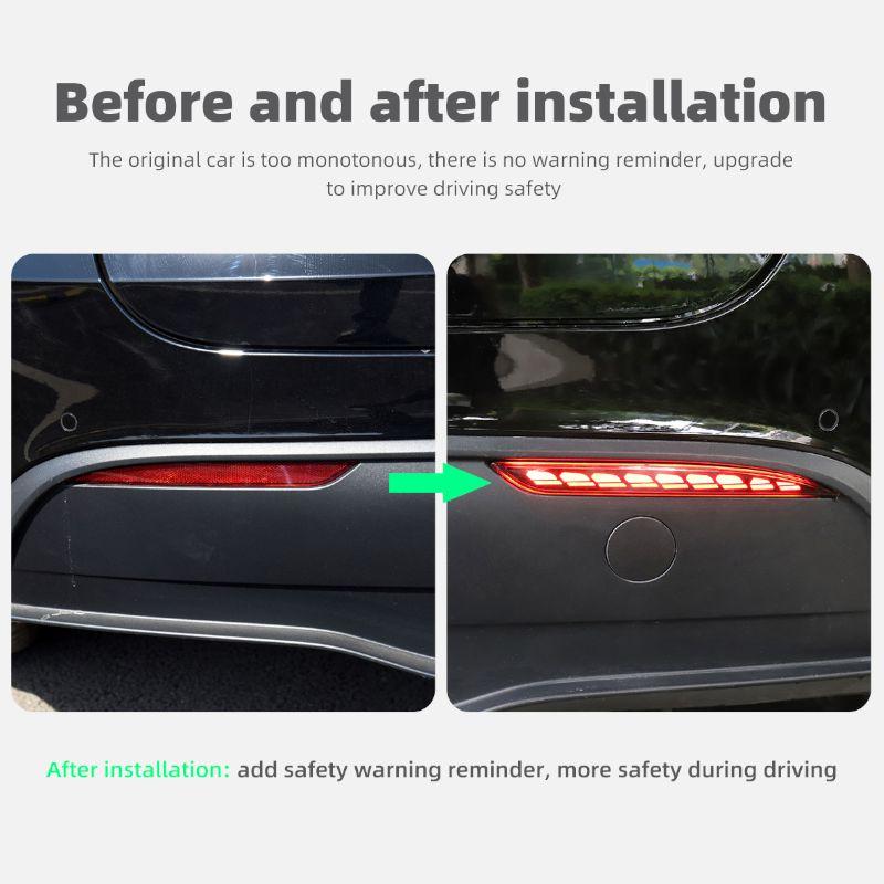 2 Stück/Satz Auto Heckstoßstange Bremslicht Dynamische Blinkleuchte Für Tesla Modell