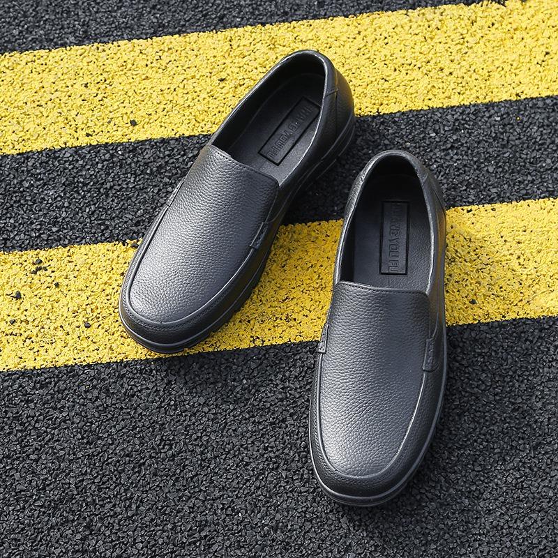 

Резиновые сапоги мужские низкие деловые туфли из искусственной кожи нескользящие водонепроницаемые дышащие водонепроницаемые туфли модные резиновые туфли для шеф-повара мужские дождевые туфли 44