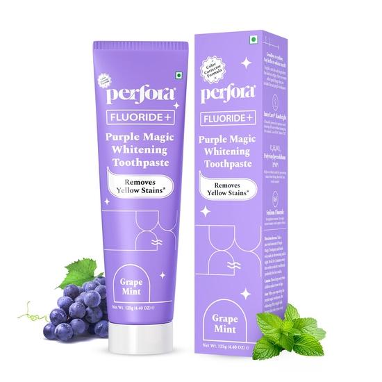 

Perfora Отбеливающая зубная паста Purple-125г | Корректор цвета v34 для зубов | Фиолетовая зубная паста для отбеливания зубов | Средство для удаления зубного налета | Виноградная мята