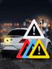 3Pc Triangular Reflective Warning Stickers – Super Bright & Durable Tape, Bold Graphics & Text, Night Riding Safety Protection