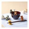 Ishida Dishwasher Safe Microwave Safe Soup Bowl Set with Silicone Chopstick Rest, White Poodle
