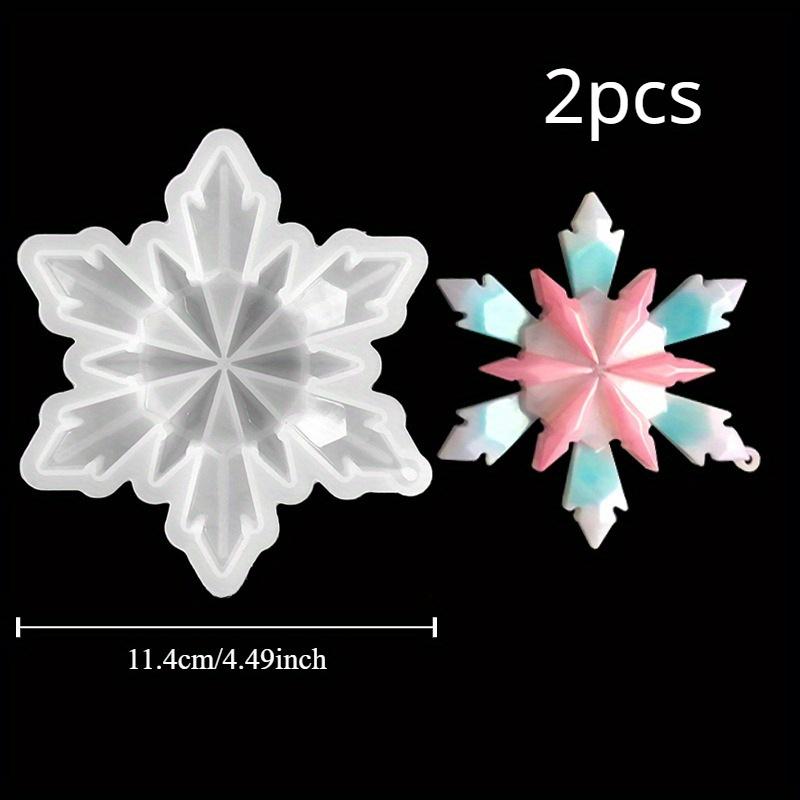 

Набор из 2 рождественских силиконовых форм для снежинок - большая форма для самодельных украшений, изготовления ювелирных изделий и зимнего домашнего декора 2pcs