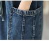 Plus Size Women's Autumn Denim Suspender Skirt - Mid-Length Sleeveless Dress