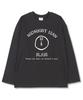 MIDNIGHT12AM 12M.Am Logo Oversized Long Sleeve T-Shirt Dark Gray (Ribbed Cuffs Selectable)