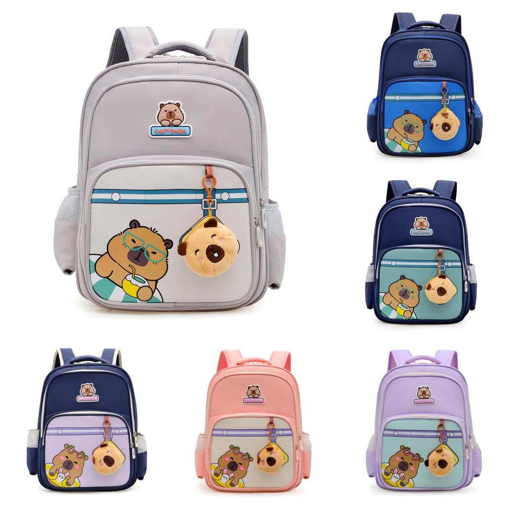 Adorable Capybara Kids Backpack For School With Adjustable Shoulder Straps And Cartoon Pattern