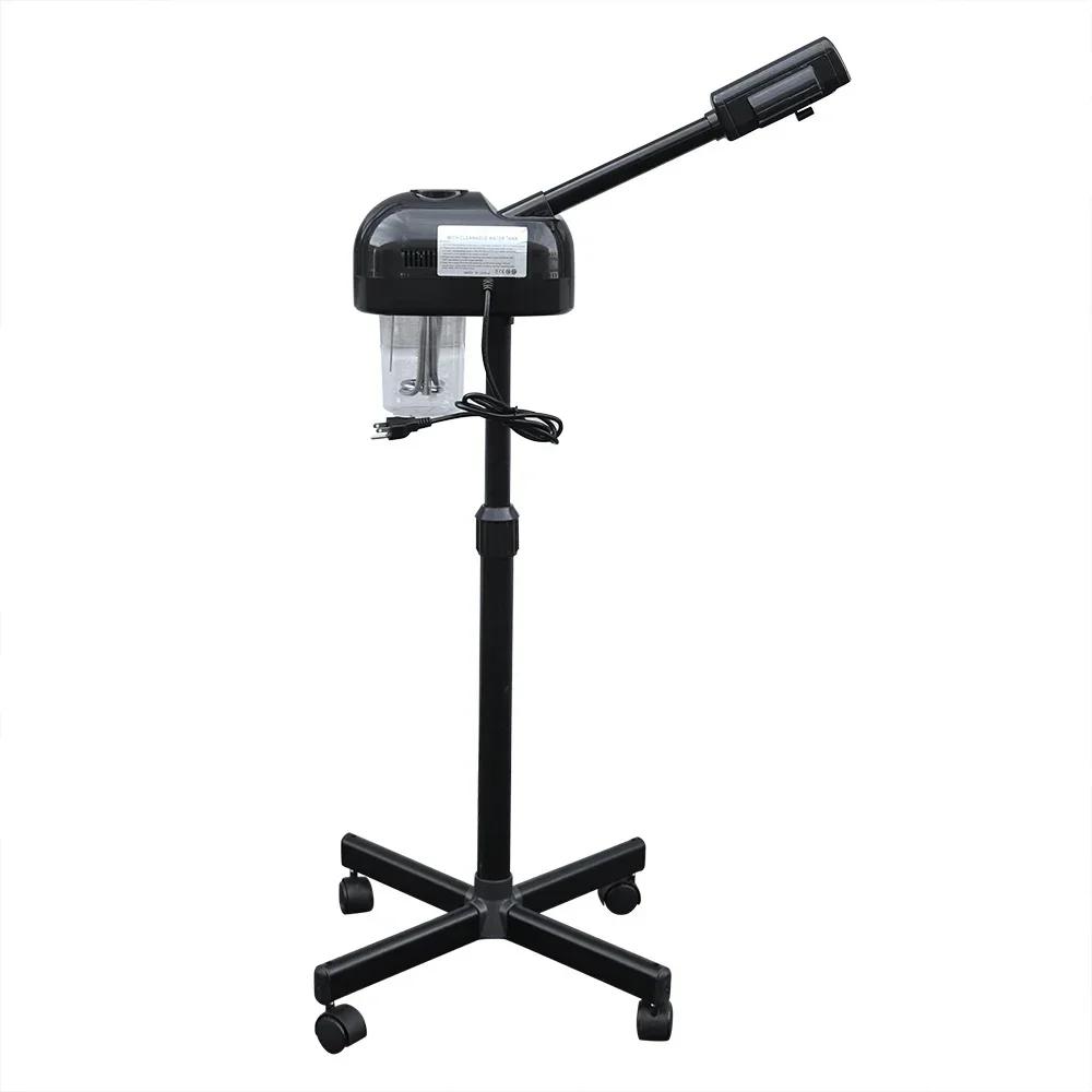 Профессиональный паровой аппарат для лица, Горячий озоновый паровой аппарат для лица, Мобильный напольный паровой аппарат для красоты лица, Паровой аппарат для косметологов чёрный