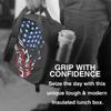 American Flag Skull Head Insulated Lunch Box Leakproof Portable Lunch Bag with Adjustable Shoulder Strap Reusable Cooler Bag