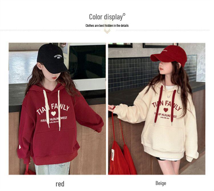 Dívčí mikina s kapucí na jaro/podzim 2025 - Módní dětské oblečení v korejském stylu