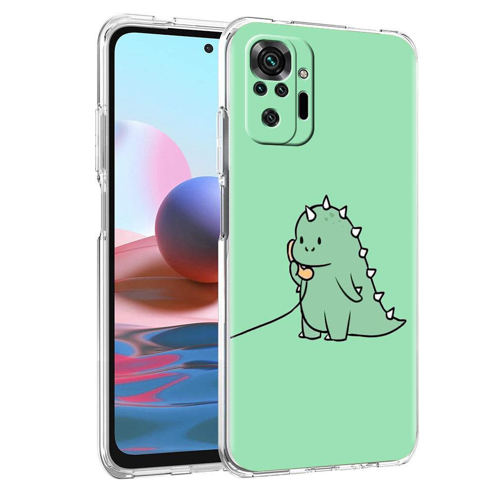 Cute Dinosaur Bear Couple Phone Case For Xiaomi Redmi Note 12 4G 11 10 Pro 5G 10C 10S 9S 9 9T 8T 9C 9A 8 8A 7 K50 K40 Cover