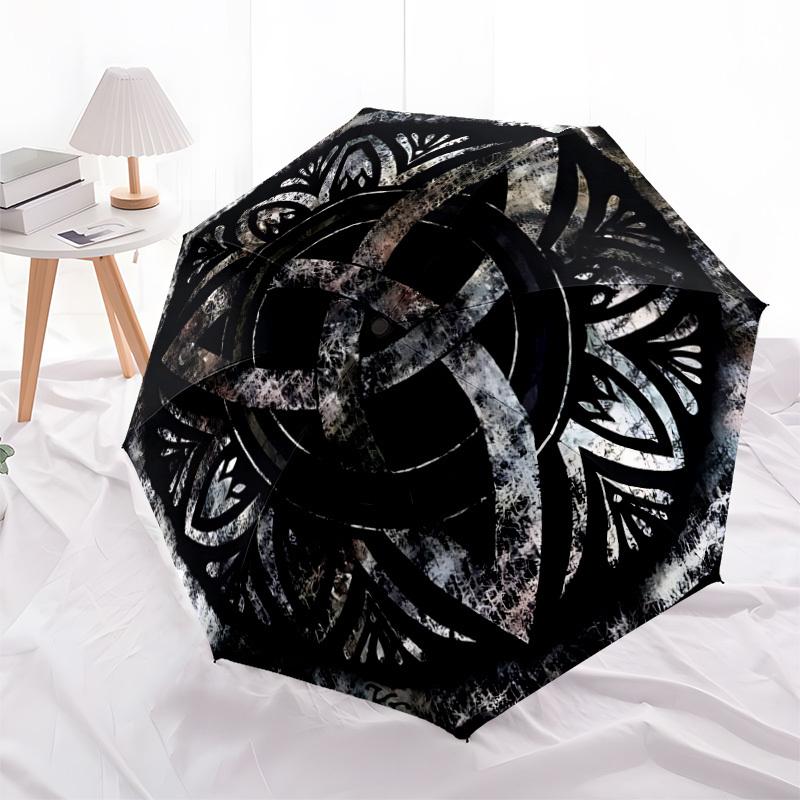 1pc Celtic Symbol Automatic Open/Close Umbrella - Portable Collapsible Umbrella with 8-Rib Stability, Fashion Lovers yy251017190