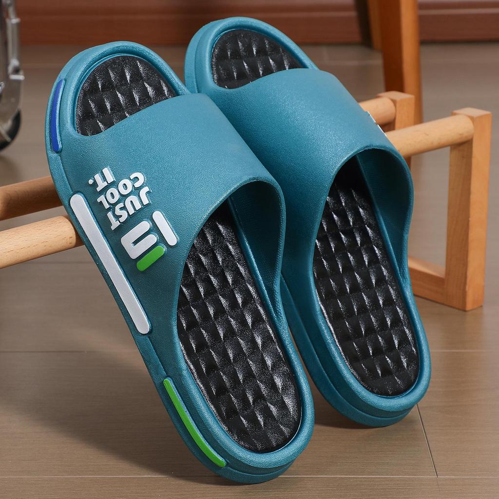 Comfort-Fit Men's Summer Slippers: Durable, Thick-Soled, Non-Slip, Deodorizing Indoor Sandals for Home.