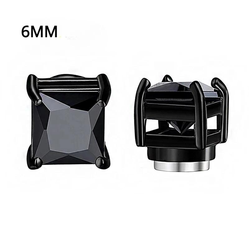 Crystal Strong Magnetic Ear Stud Clip Earrings for Men and Women Punk Round Zircon Magnet Earrings Non Piercing Jewelry