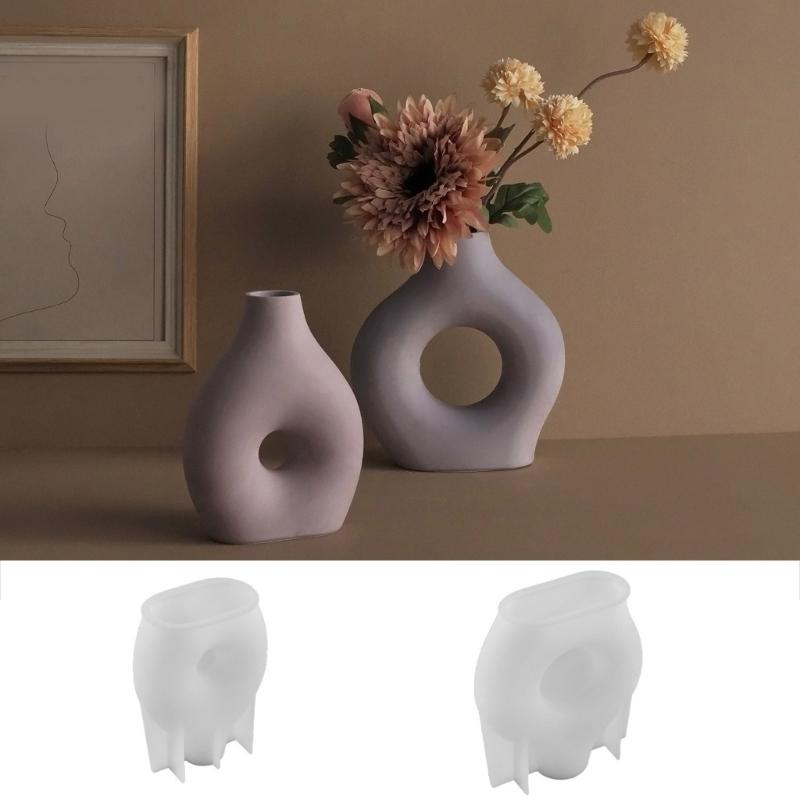 Flower Vase Mould Flexible Silicone Mold for Planter Handmade Home Decoration for Dining Table Flowerpot Molding Tool
