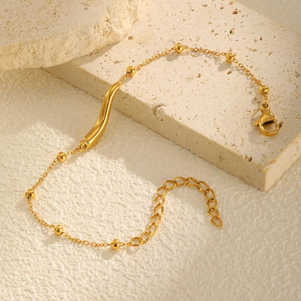 Simple Fashion Women'S Jewelry Stainless Steel Pepper Gold Bracelet 2303